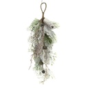 Festone innevato con pigne verde cm64x8h25