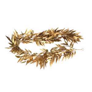 Festone decorativo in plastica eucalipto oro 180x20h5