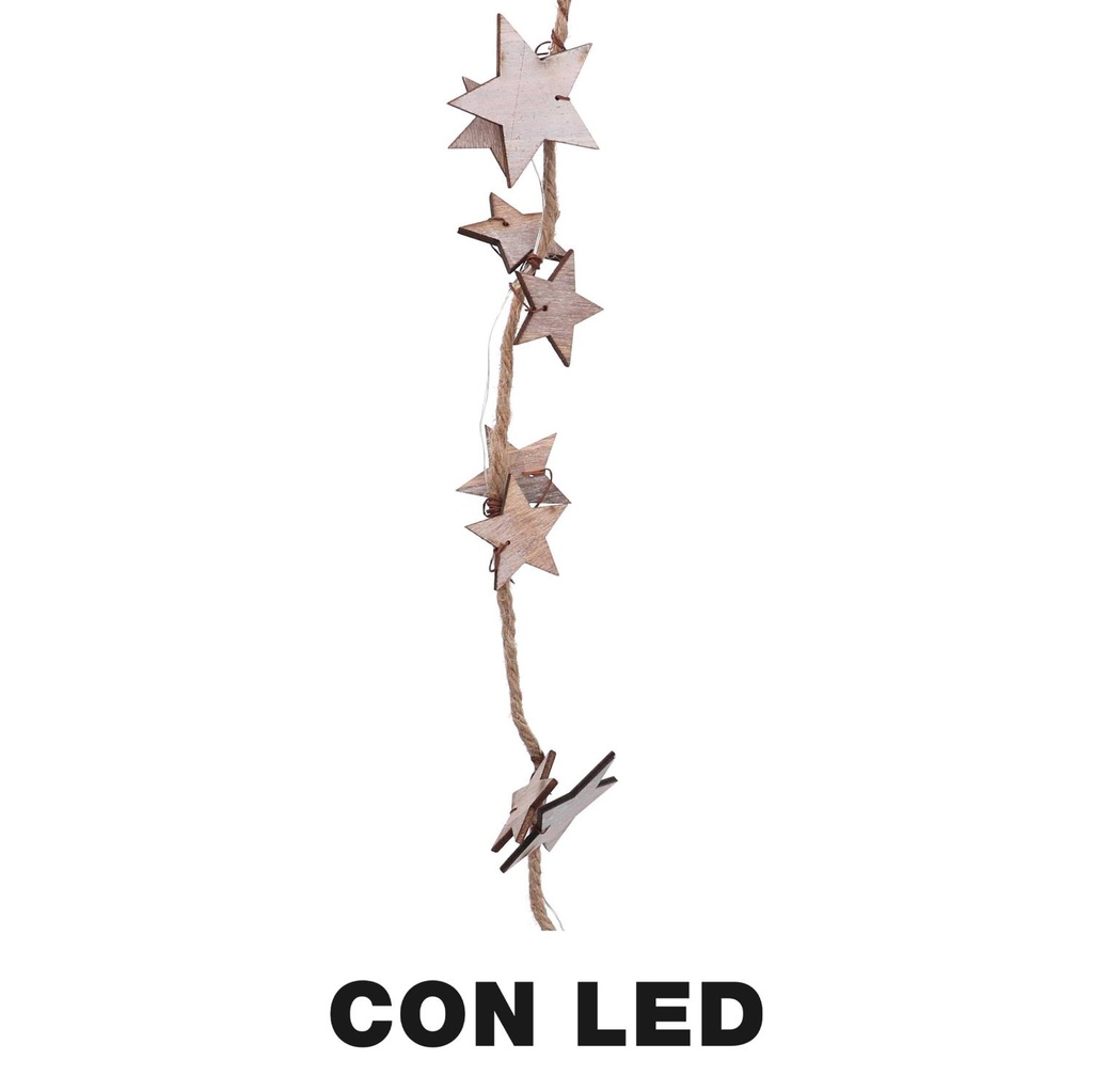 Festone stelle bianco con 20 micro led cm210xh200x1 - a batteria