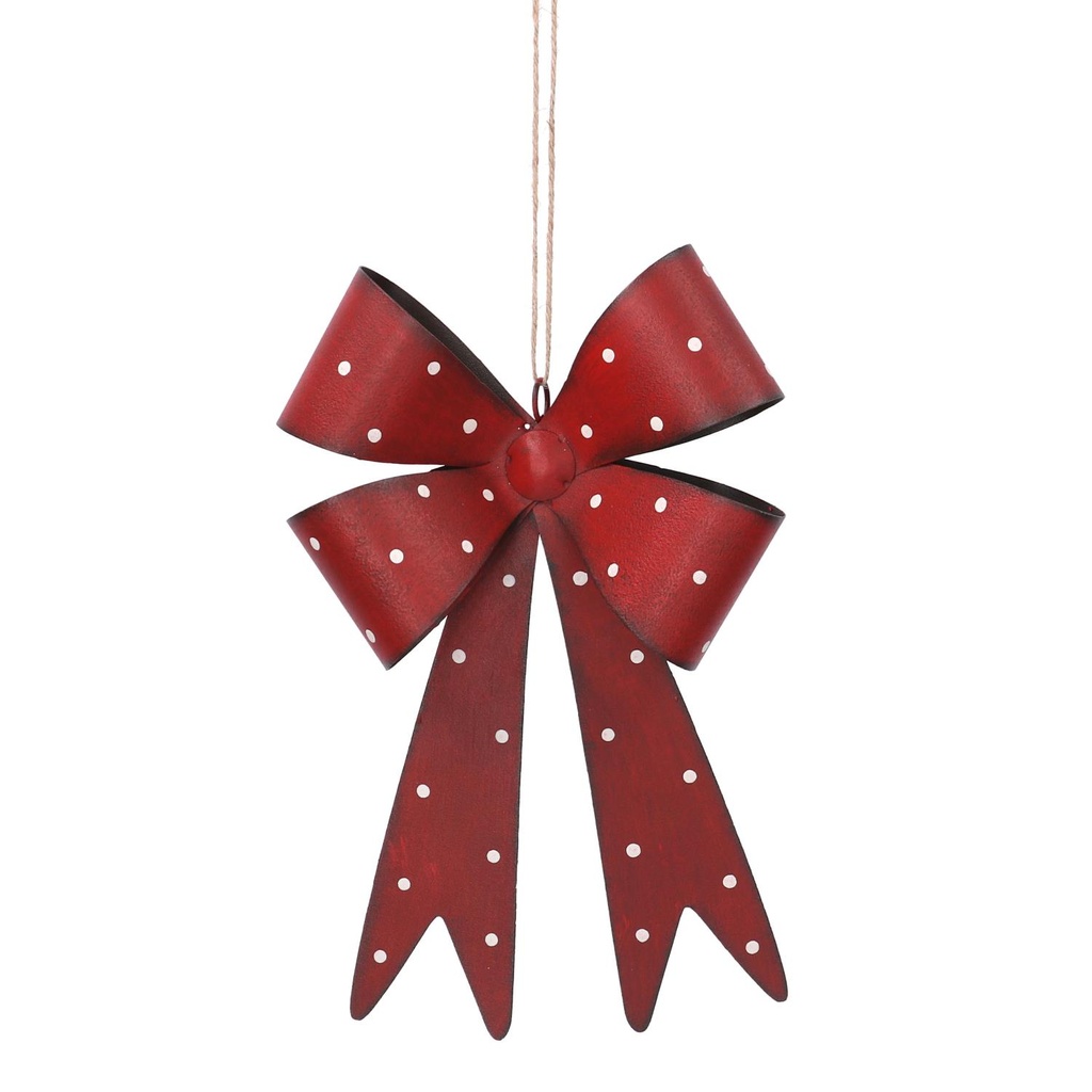 Fiocco metallo rosso 25x15,5x4 cm