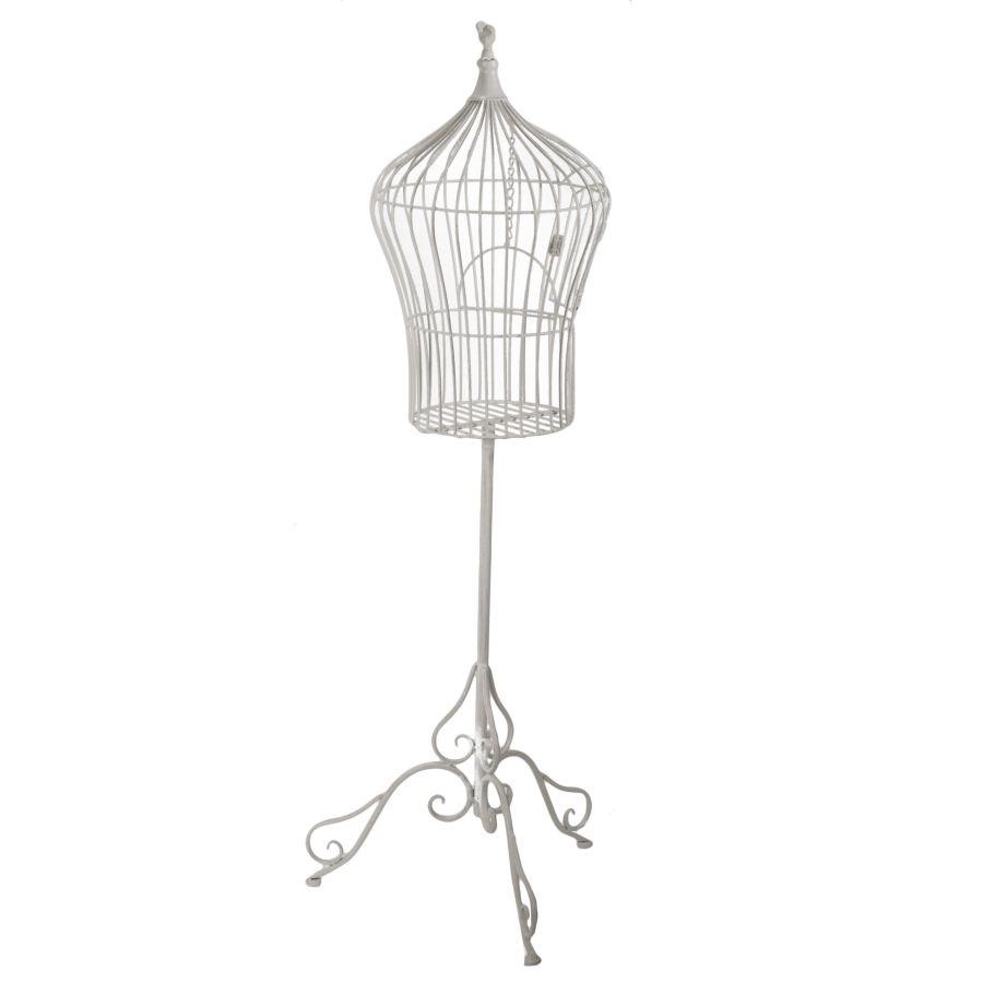 Gabbia metallo crema 29,5x29,5h114 cm