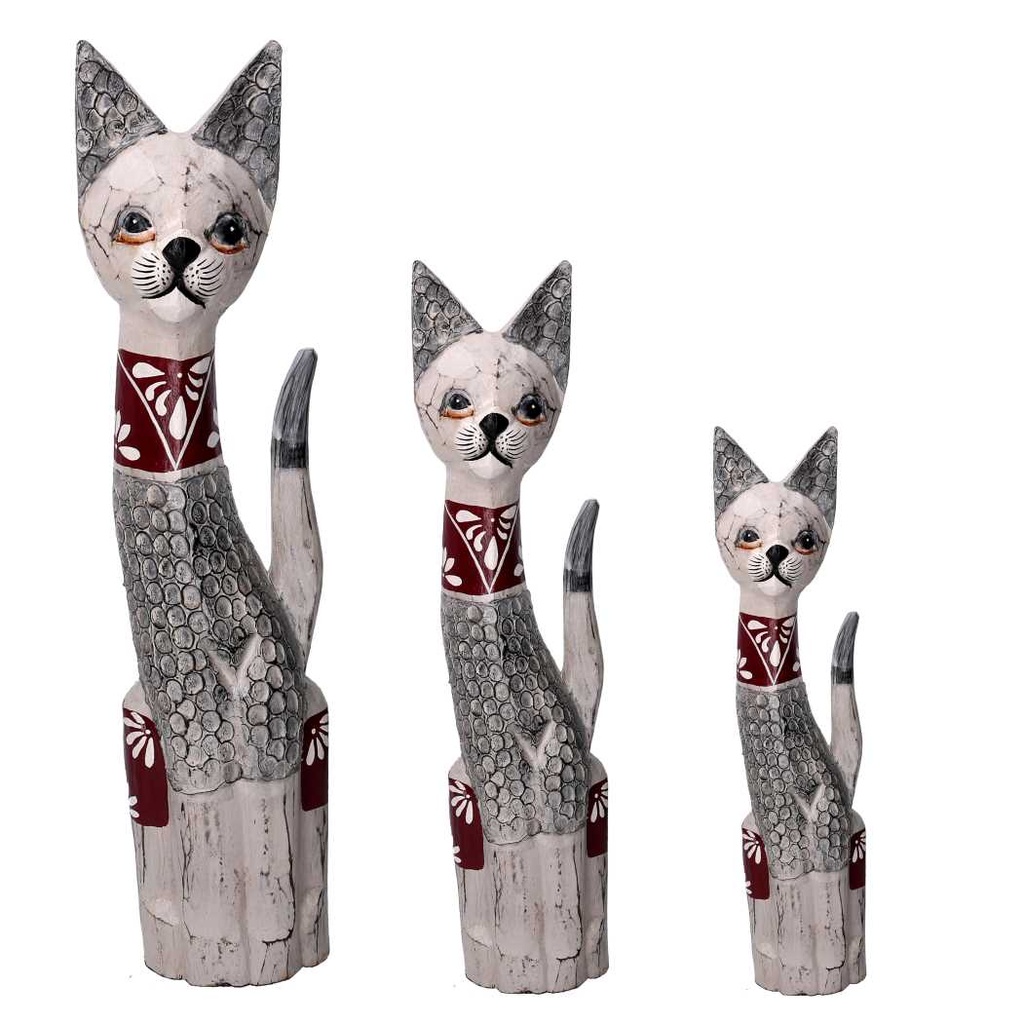 Gatto legno grigio h60/80/100