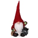 Gnomo resina con lanterna rosso 23,5x17h50 cm