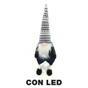 Gnomo tessuto con led grigio cm23x18h70