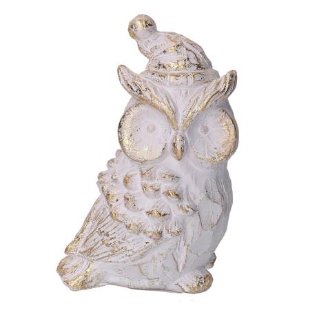 Gufo in Resina Bianco 13x9,7x20 cm