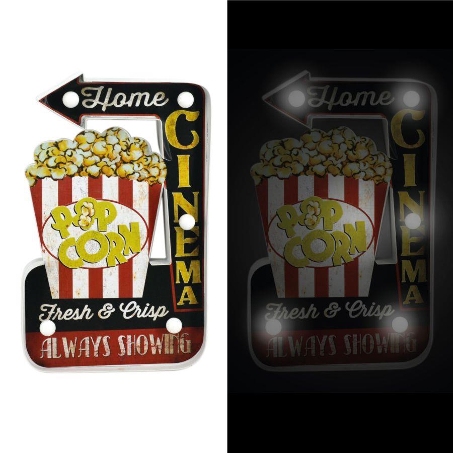 Insegna Metallo Pop Corn con LED 25x40,5x5 cm