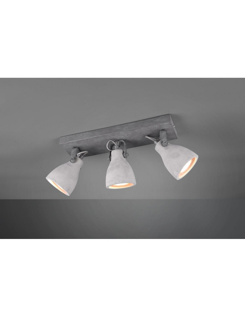 Lampada Calcestruzzo 3 Spot Orientabili