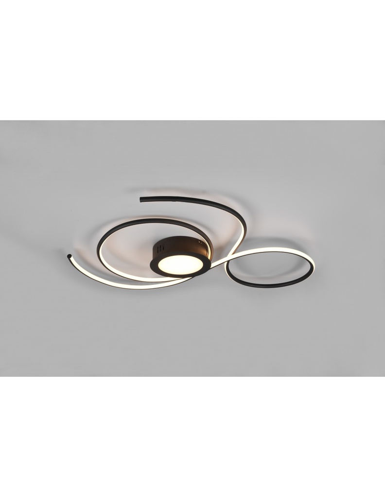 Lampada Circolare Soffitto Parete Moderna Led Dimmer Jive Nero