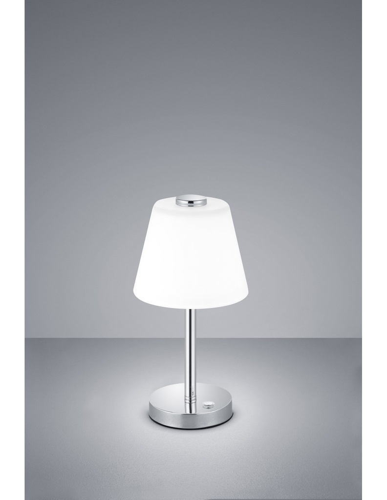 Lampada da Tavolo LED Touch Emerald Cromo e Vetro Bianco Ø15 cm