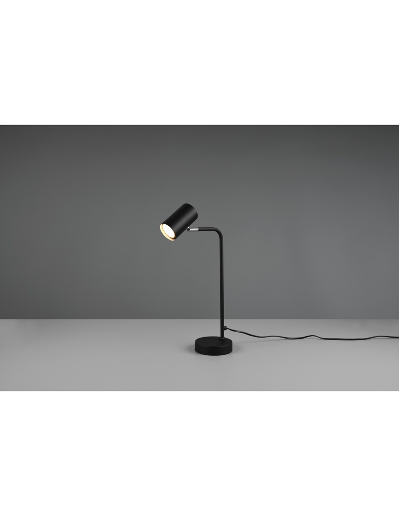Lampada da Tavolo Marley Nero e Spot Cilindrico H45