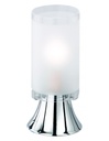 Lampada Da Tavolo Moderna Cromo E Vetro Bianco Tube Ø7 cm Trio Lighting