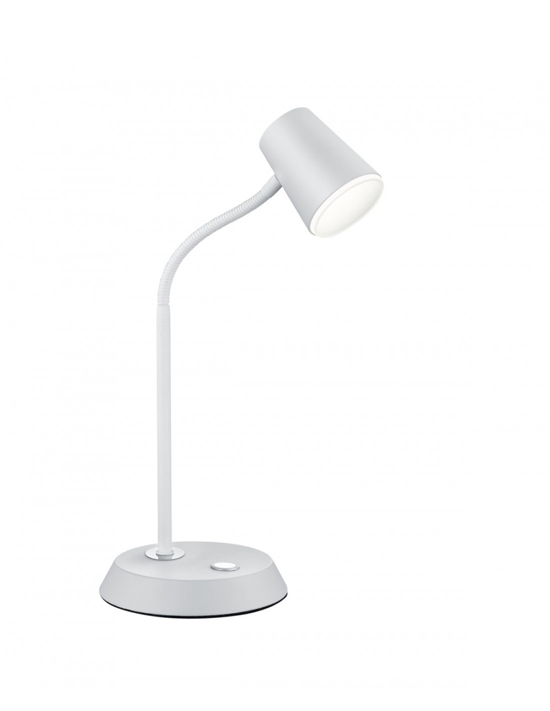 Lampada da Scrivania Orientabile e Flessibile Bianco Opaco