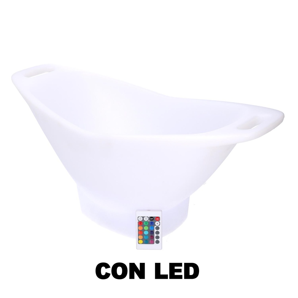 Lampada Led Ricaricabile con Portabottiglie in Plastica - Colori Cambianti - Misure: 64x30x28 cm