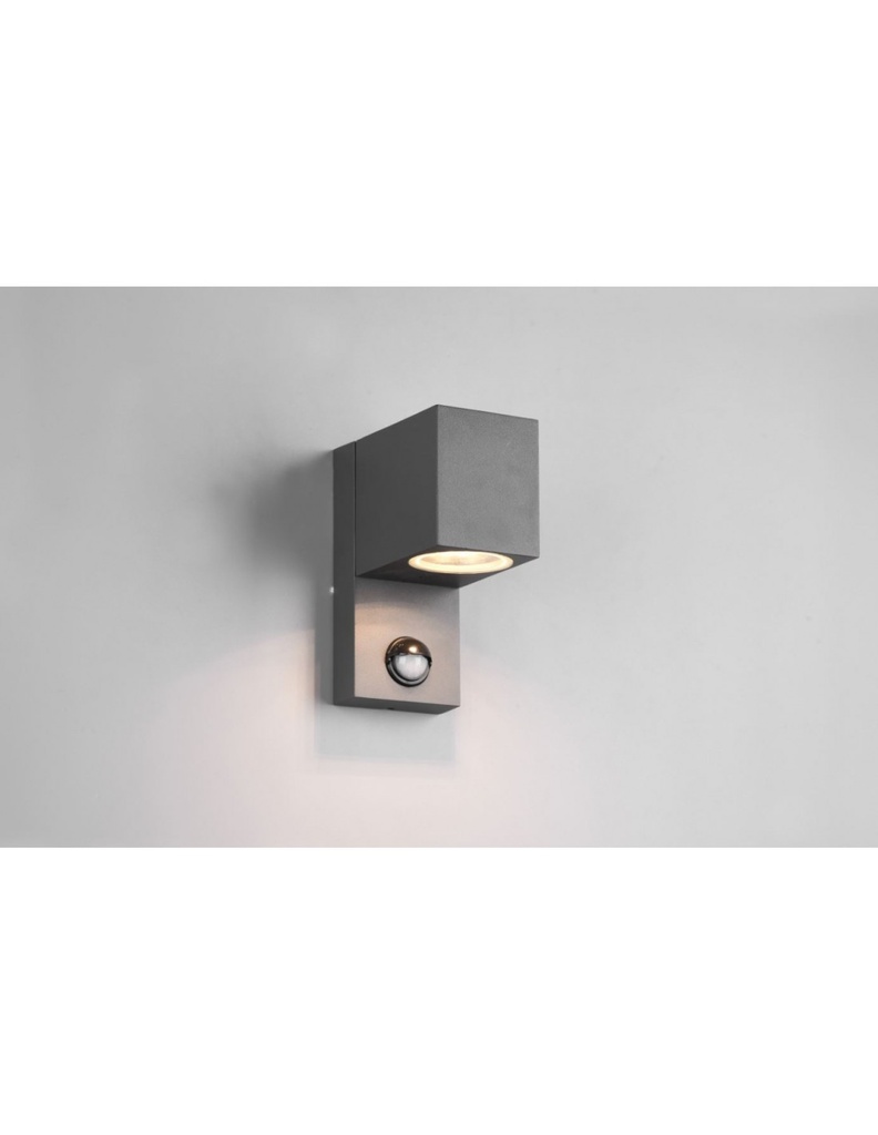 Applique da Parete Cubo Antracite con Sensore di Movimento