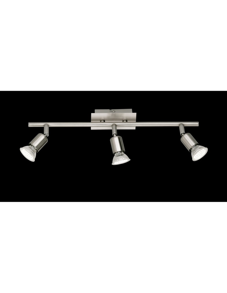 Lampada Soffitto 3 Spot Orientabili Nimes Nichel