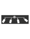 Lampada Soffitto Nichel 4 Faretti Spot Orientabili Paralume Vetro