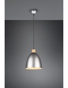 Lampada Sospensione Jagger Metallo Nichel Inserto Legno