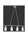 Lampada a Sospensione Moderna Nichel 4 Spot Vetro Bianco Mars Trio Lighting