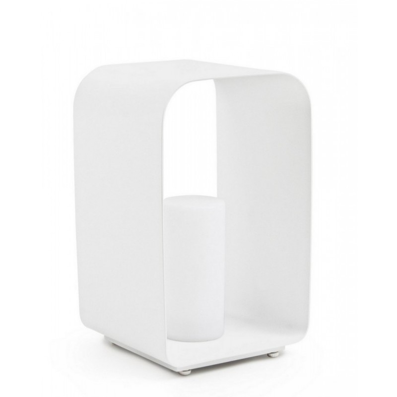 Lampada a LED con piantana bianca - Dimensioni 25x28x45 cm