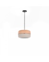 Lampada a sospensione in metallo rosa e grigio, 35x35x150cm