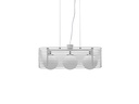 Lampada a sospensione elegante in bianco, dimensioni 25cm x 60cm x 120cm, con paralume, cavo e rosone in metallo
