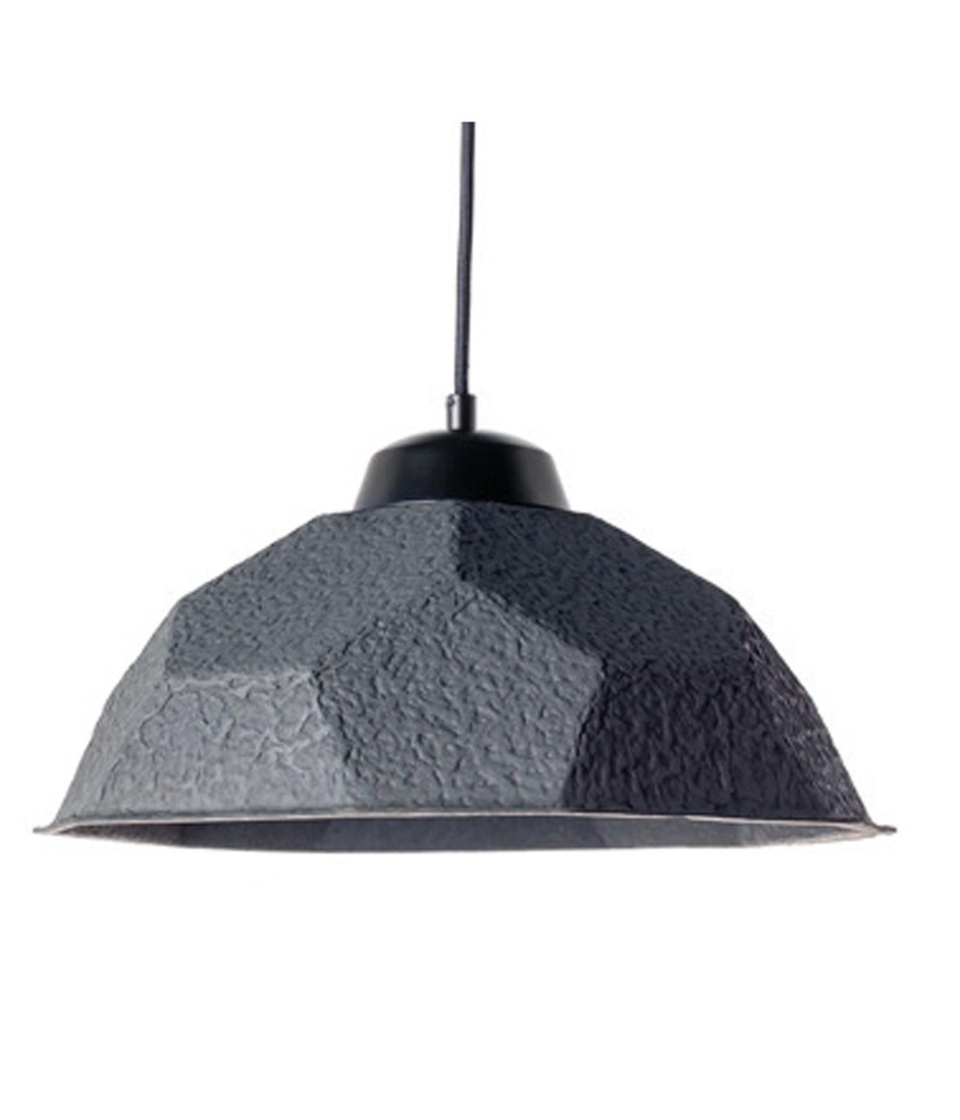 Lampada a sospensione con paralume in cartone riciclato, nero, 35x35x160 cm