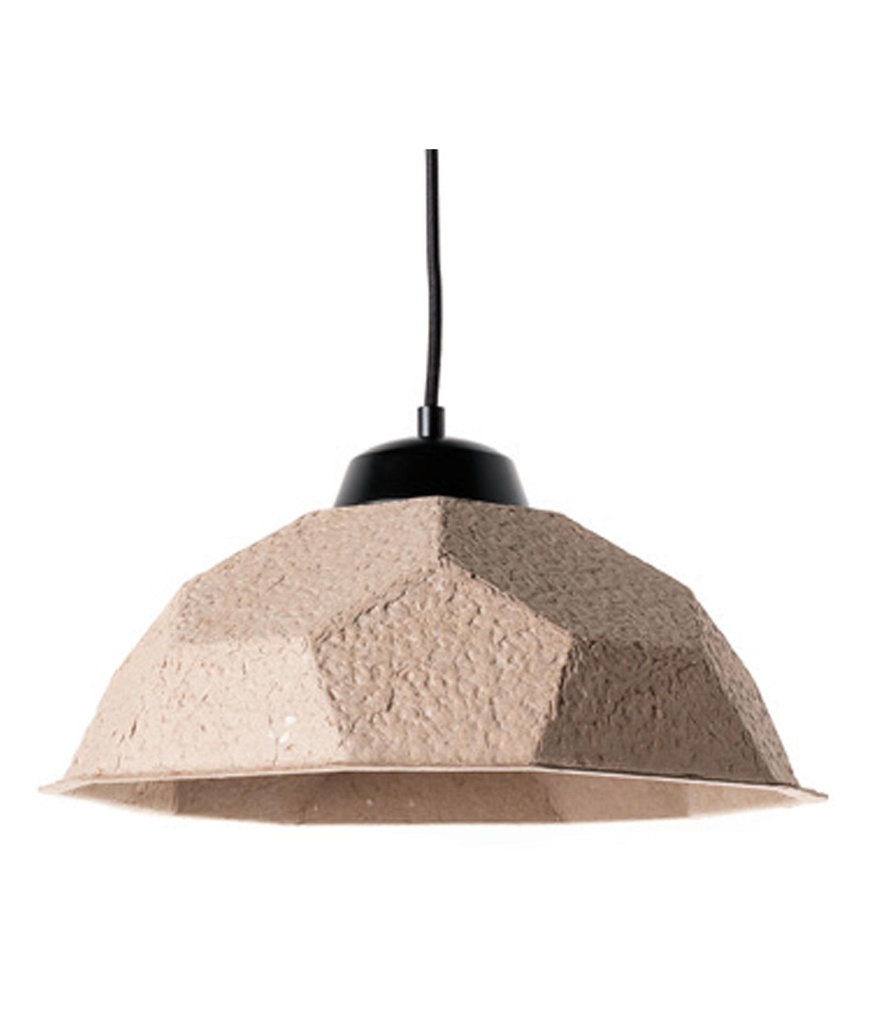 Lampada a sospensione con paralume in cartone riciclato tortora, 35x35x160 cm