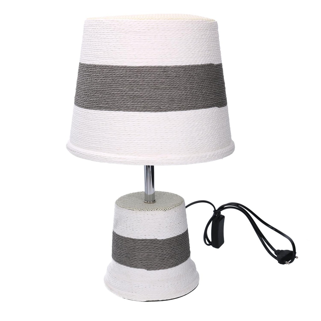 Lampada carta rigato grigio tondo ø25x40 cm