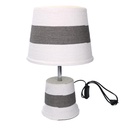 Lampada carta rigato grigio tondo ø25x40 cm
