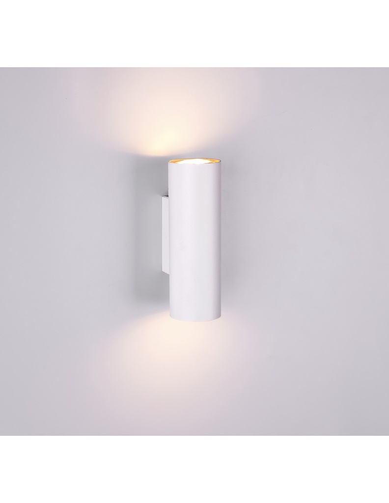 Lampada da Parete Cilindro Bianco Marley Doppia Luce Sopra e Sotto Trio Lighting