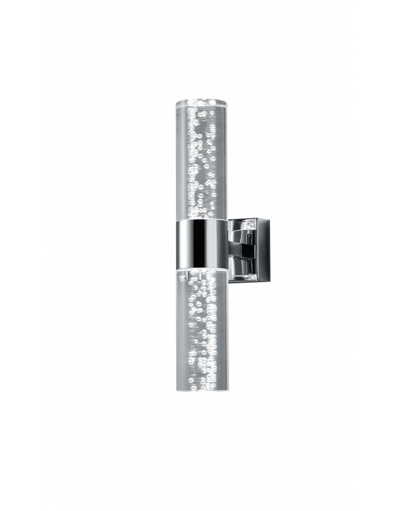 Applique da Parete Doppio Led Sopra e Sotto Cromo con Bolle IP44