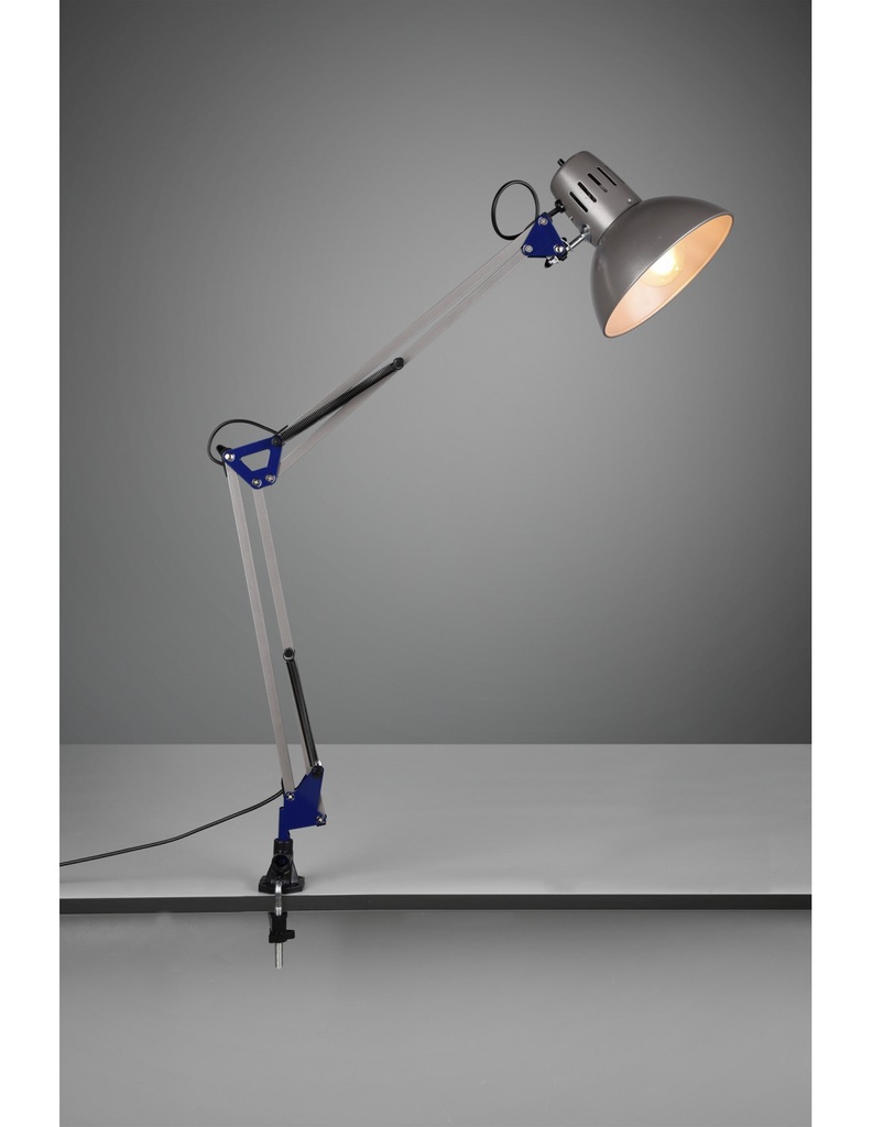 Lampada da Scrivania 1xE27 Con Pinza Alluminio Tajo Trio Lighting