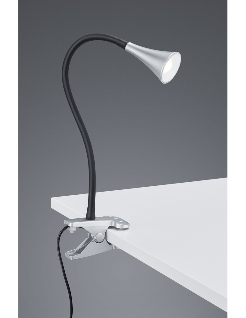 Lampada da Scrivania Led Viper Alluminio Con Pinza H35 cm Trio Lighting