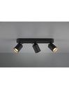 Lampada da Soffitto 3 Faretti Spot Orientabili Nero Opaco