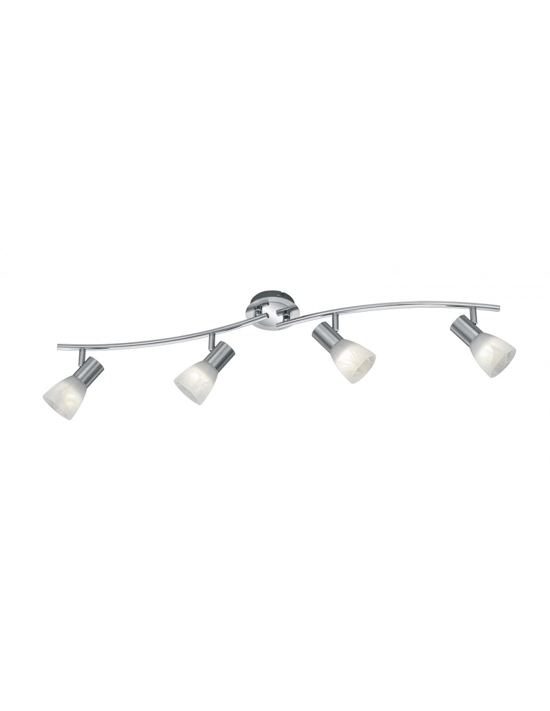 Lampada da Soffitto 4 Spot Orientabili Nichel Levisto