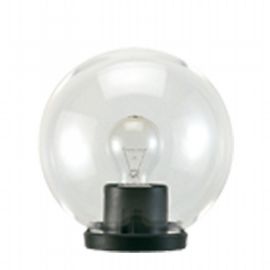 Lampada da esterno con testa-palo in termoplastico e sfera chiara in PMMA Ø 25cm nero