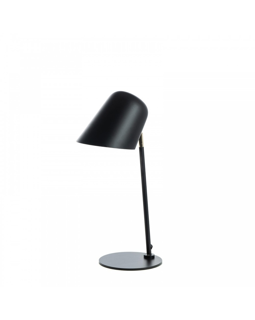 Lampada da tavolo in metallo nero opaco, 20cm x 20cm x 50cm