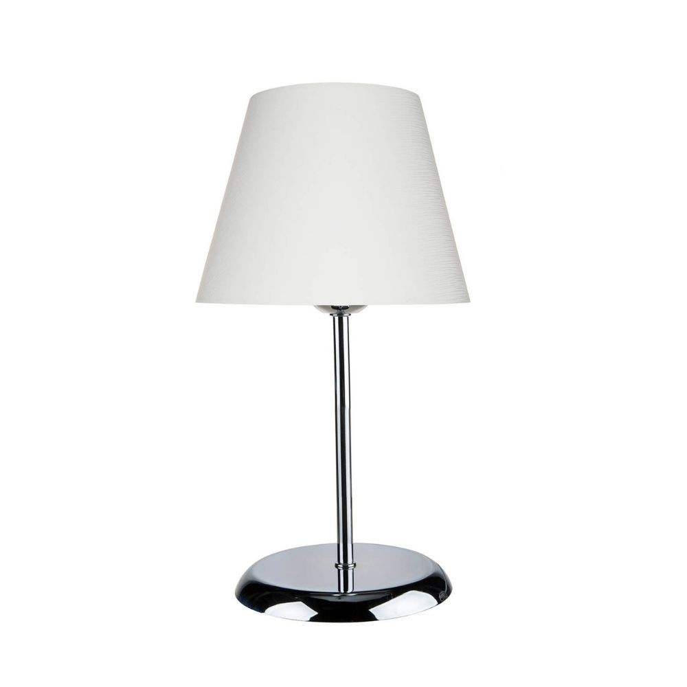 Lampada da tavolo Elva ASZ1047 in metallo e paralume tessuto