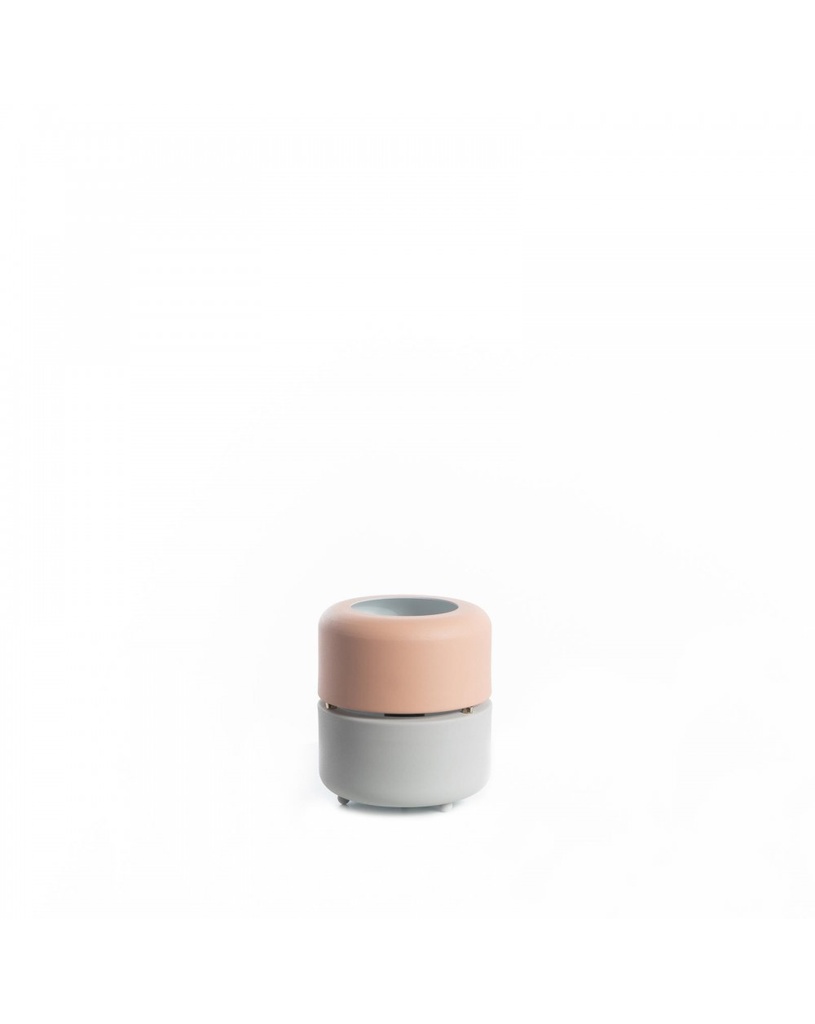 Lampada da tavolo in metallo rosa e grigio, 16cm x 16cm x 19cm