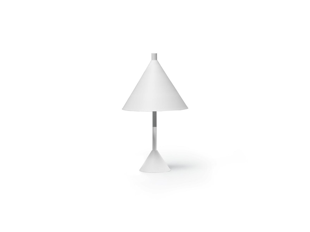 Lampada da tavolo elegante in metallo bianco, dimensioni 25x25x45 cm