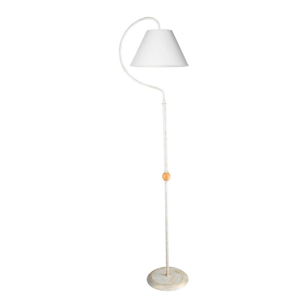 Lampada da terra a stelo Geo ASZ1043 con paralume tessuto bianco