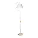 Lampada da terra a stelo Geo ASZ1043 con paralume tessuto bianco