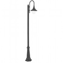 Lampada da terra in alluminio pressofuso con diffusore trasparente nero