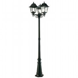 Lampada da terra in alluminio pressofuso con diffusori in vetro trasparente - Altezza max 210mm - 3 lampade da 100W - IP43 nero