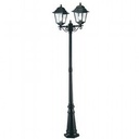 Lampada da terra in alluminio pressofuso con diffusori in vetro trasparente, altezza max 210mm, IP43 nero