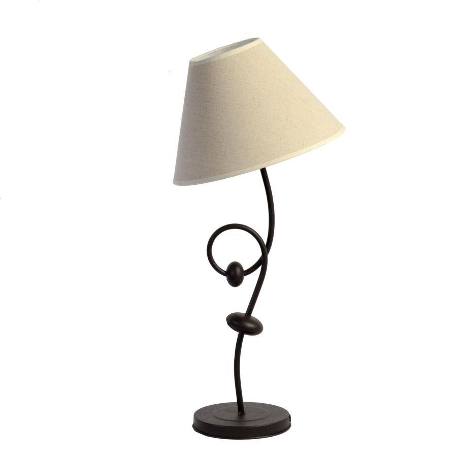 Lampada in metallo con sassi ivory 28x28x57cm