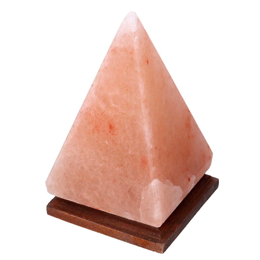 Lampada Sale Piramide in Legno - 13x13x22 cm