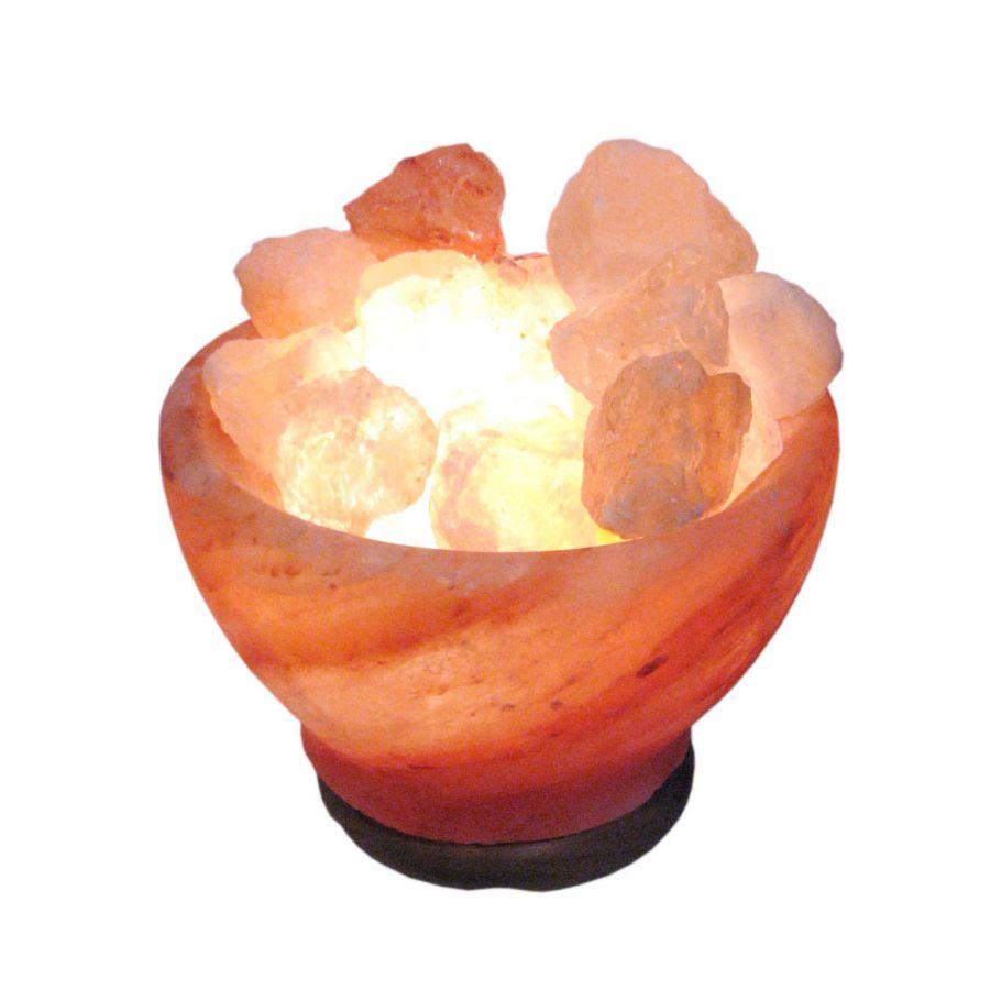 Lampada di sale a forma di coppa con pezzi, 2kg circa, cmø18h18