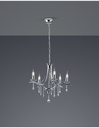 Lampadario Contemporaneo 5 Portalampada E14 Lucerna Cromo