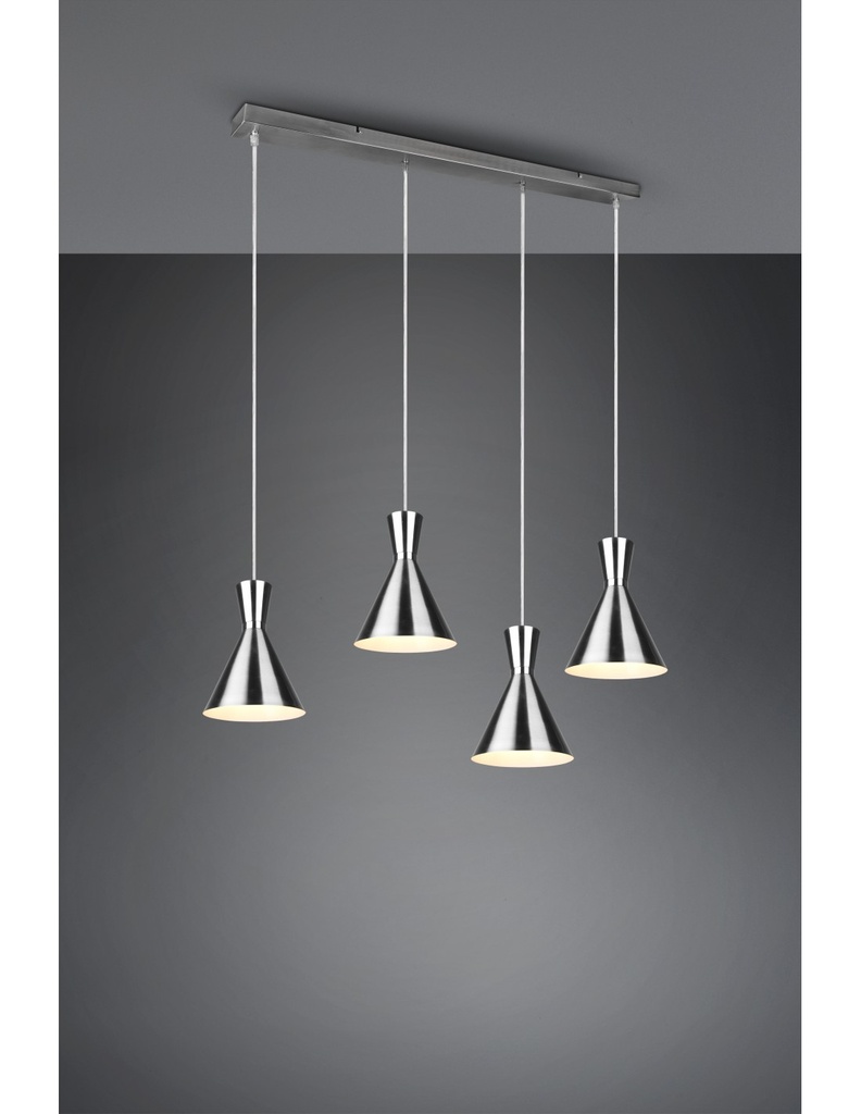 Lampadario Lineare Enzo 4xE27 Nichel Opaco Trio Lighting